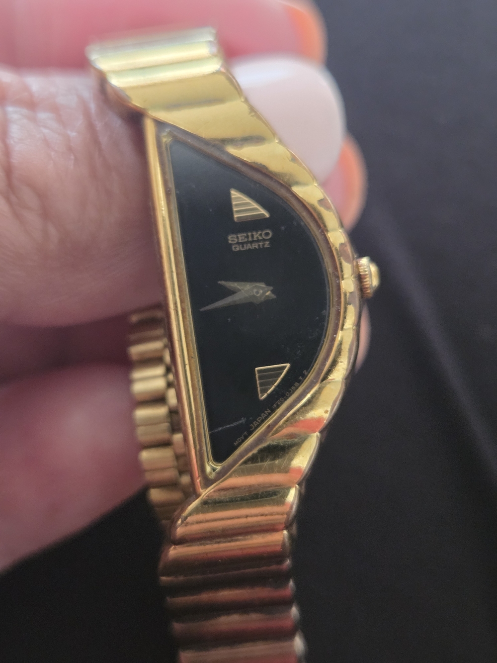 Seiko Gold-Tone Black Dial Quartz Ladies Watch